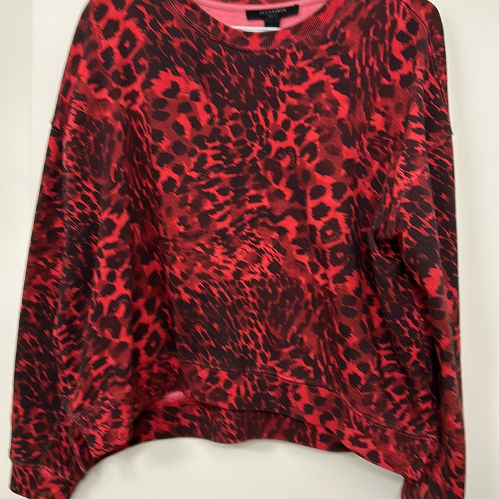 All saints sweatshirt size small, red leopard